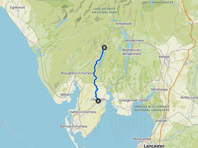 Stage 1 Ulverston to Coniston — Cumbria Way hike Komoot